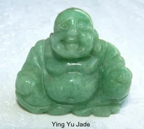 Green Jade Buddha Carving-Protect, Bless  Fits in Your Palm