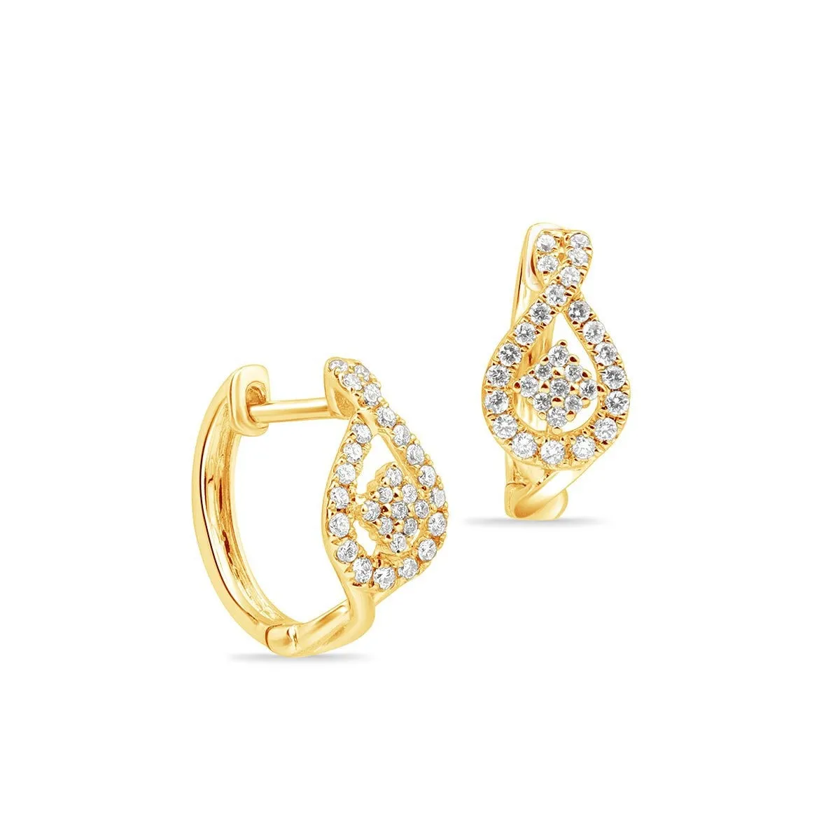 Halo Diamond Pavé Huggie Earrings