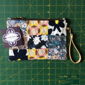 Handmade patchwork zipper wristlet