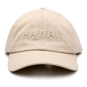 Hawaii Puff Embroidered Dad Hat - Beige