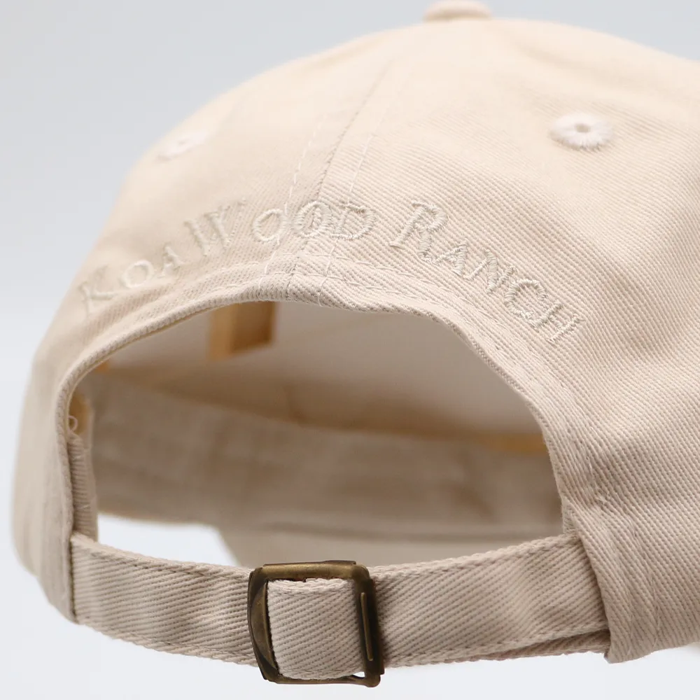 Hawaii Puff Embroidered Dad Hat - Beige