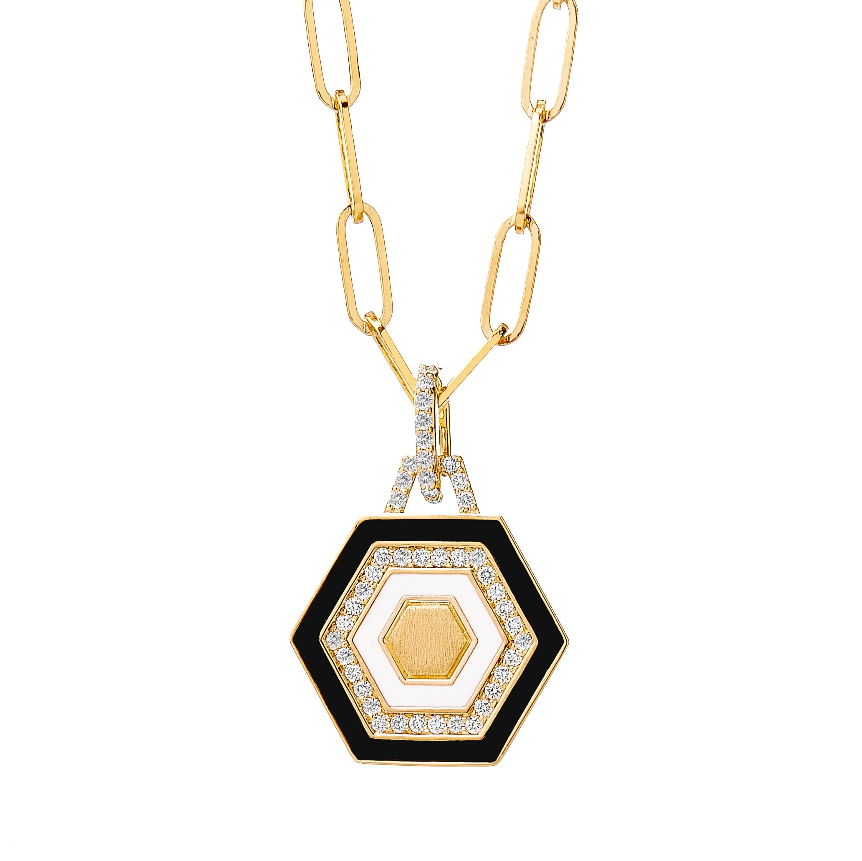 Hex Enamel Pendant