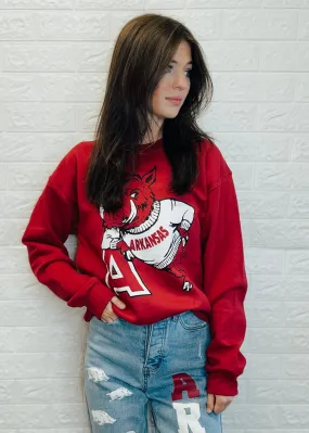 Hog Leaning On 'A' Sweatshirt |Red