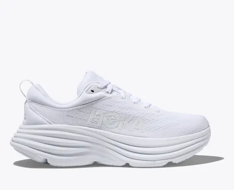 Hoka Women’s Bondi 8 Athletic Shoes-White/White