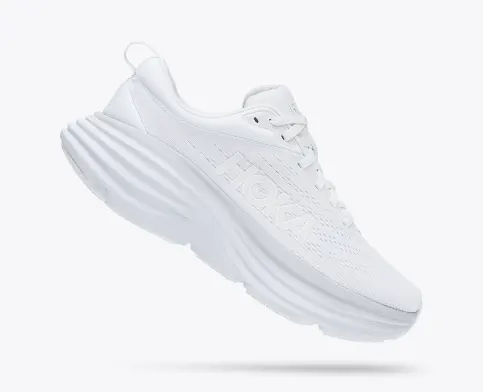 Hoka Women’s Bondi 8 Athletic Shoes-White/White