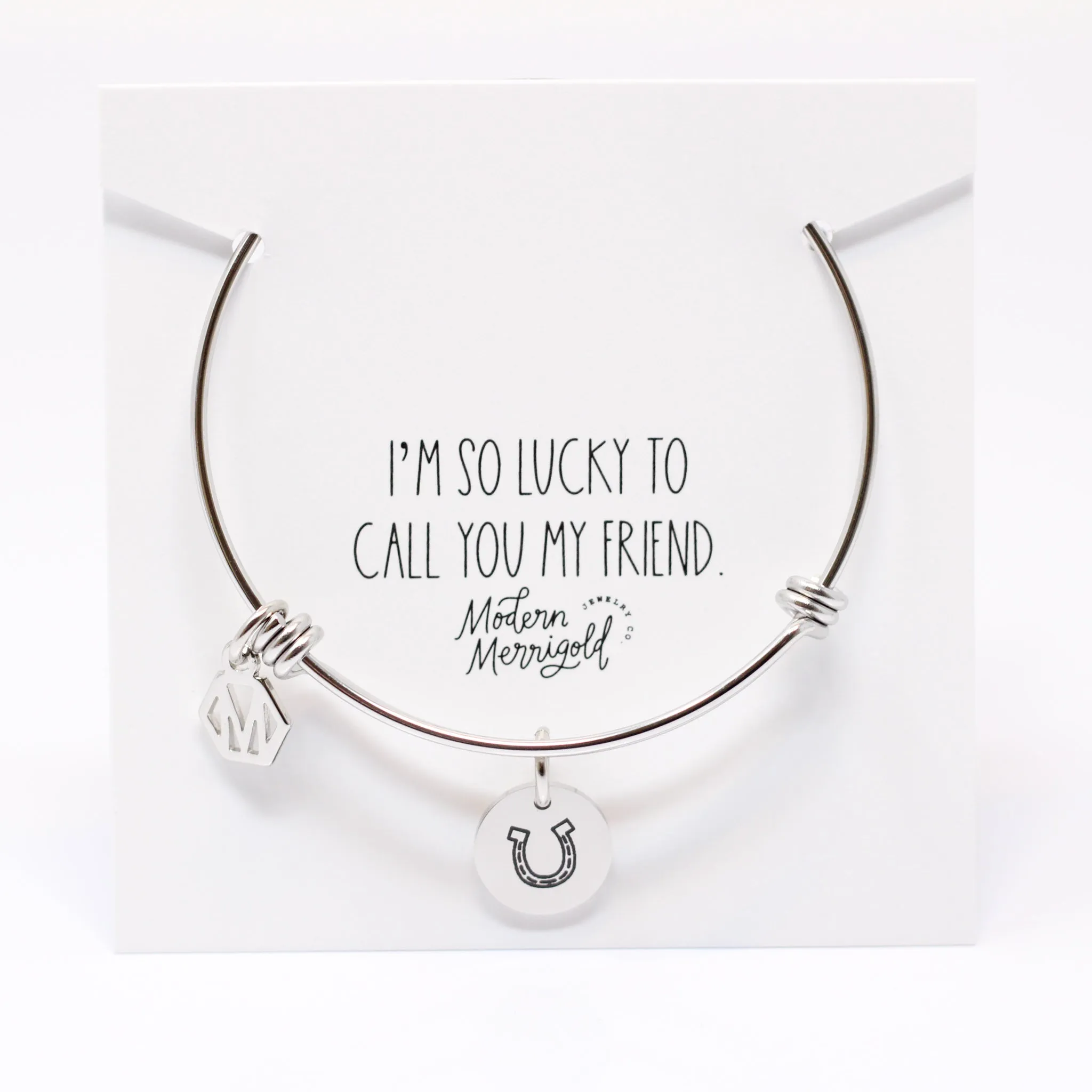 Horseshoe Charm Friendship Bangle