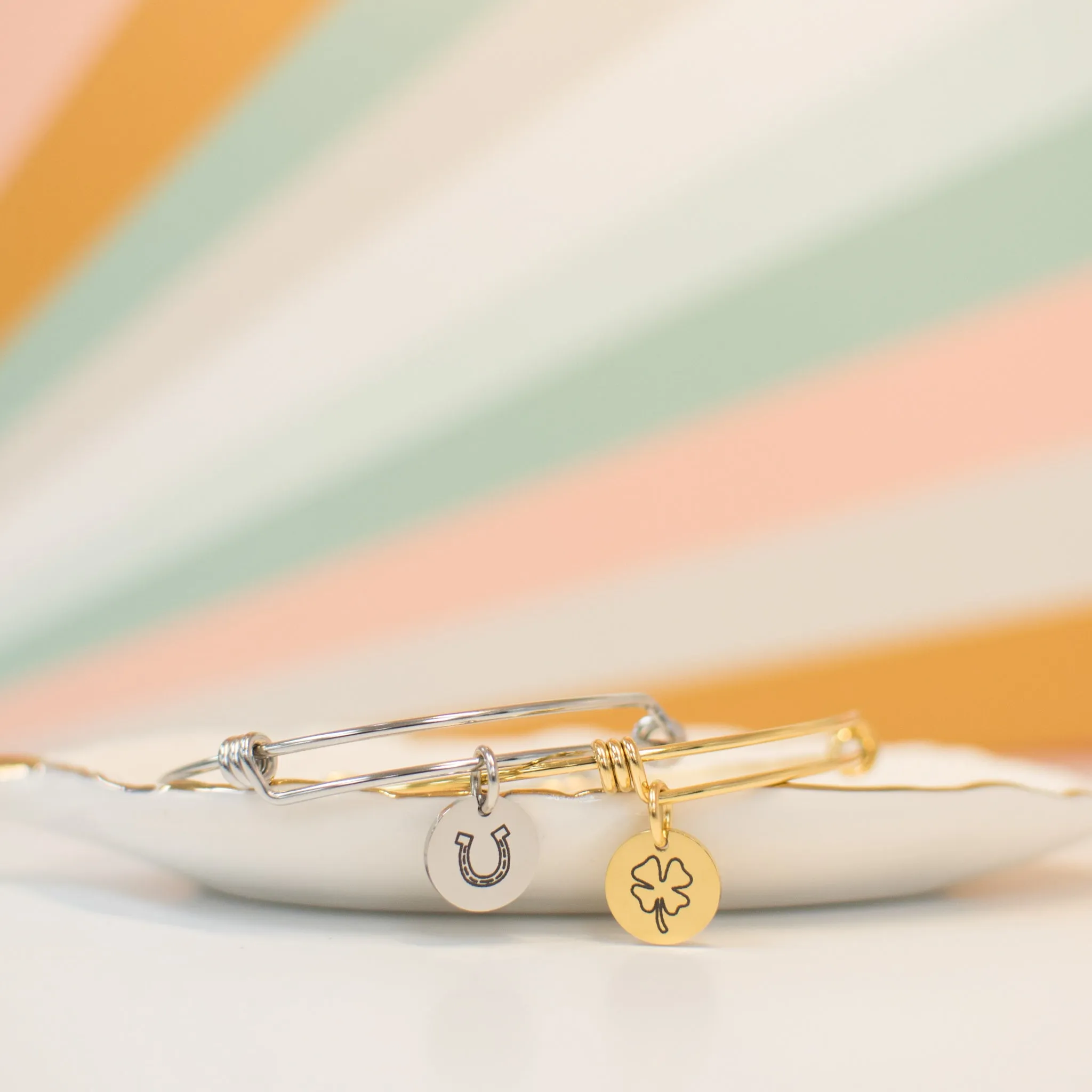 Horseshoe Charm Friendship Bangle