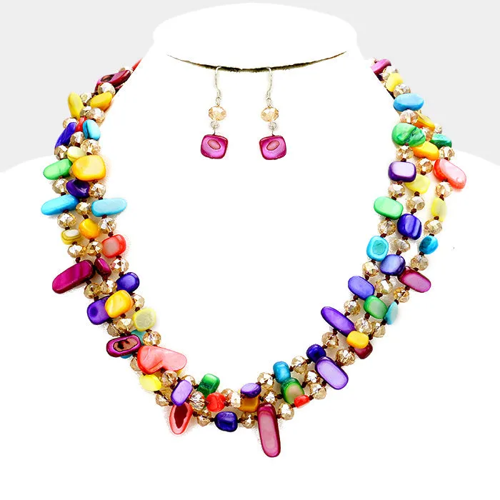 iLLASPARKZ 3 Layered Shell & Bead Strand Necklace