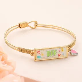 iLLASPARKZ BFF Enamel Heart Charm Message Hook Bracelet