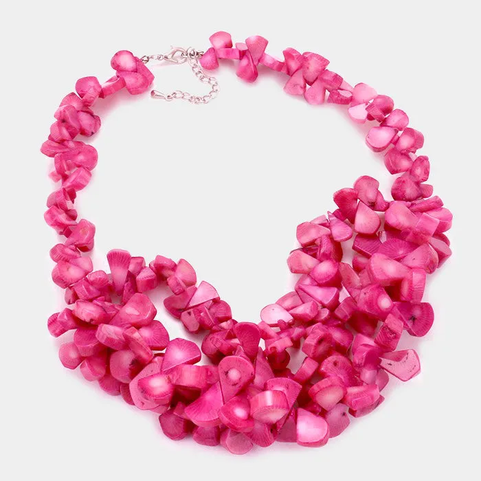 iLLASPARKZ Coral chip bead cluster necklace