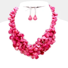 iLLASPARKZ Coral chip bead cluster necklace