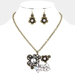 iLLASPARKZ Double flower crystal pendant necklace