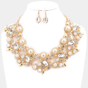 iLLASPARKZ Glass crystal & pearl embellished necklace