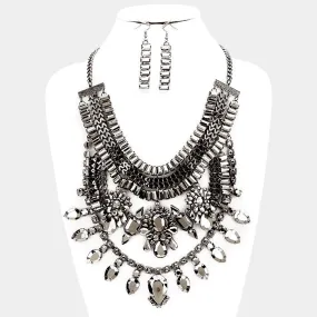 iLLASPARKZ Glass crystal statement bib necklace