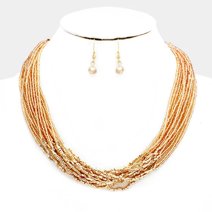 iLLASPARKZ Golden Pointed Seed Beaded Necklace