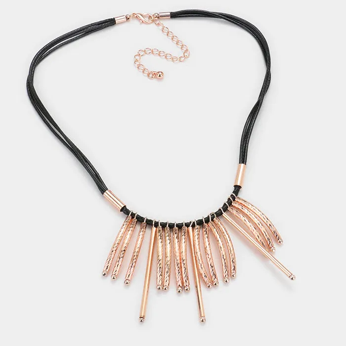 iLLASPARKZ Metal fringe bars necklace