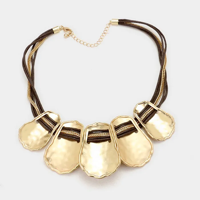 iLLASPARKZ Metal linked Cord Bib Necklace