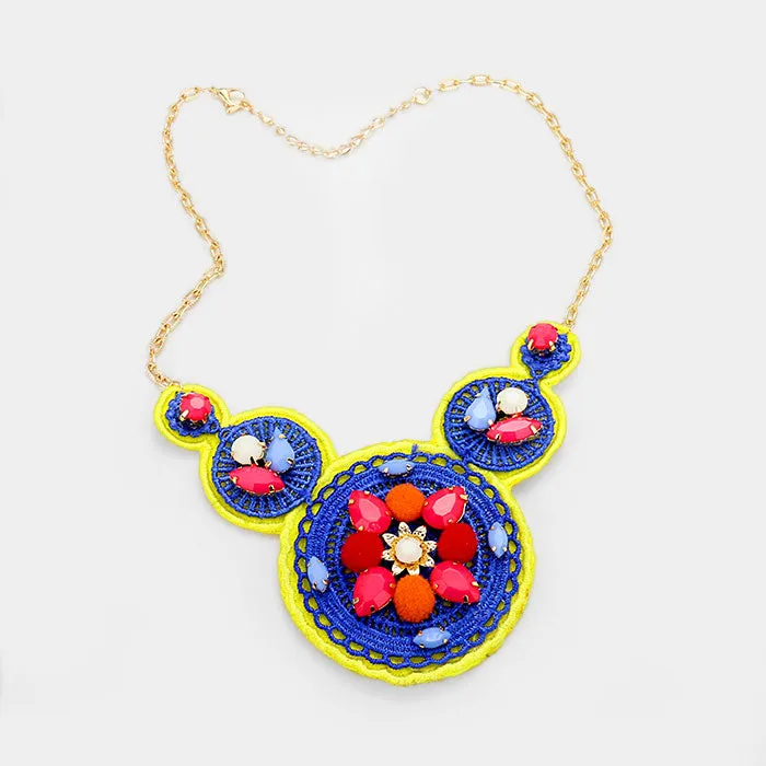 iLLASPARKZ Resin Bead accented felt bib necklace