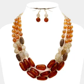 iLLASPARKZ Triple strand pebble necklace