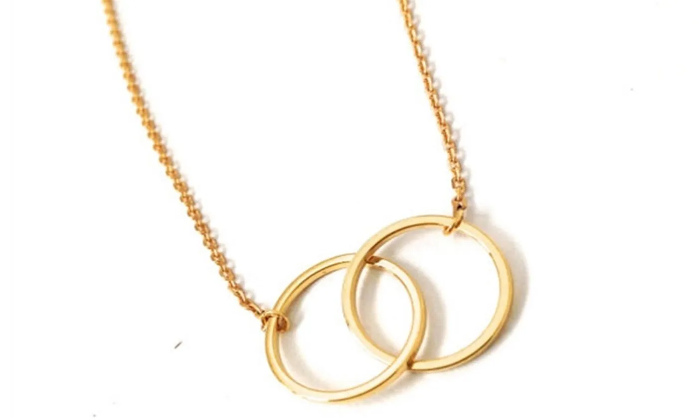 Infinity Double Circles Choker Pendants Necklaces