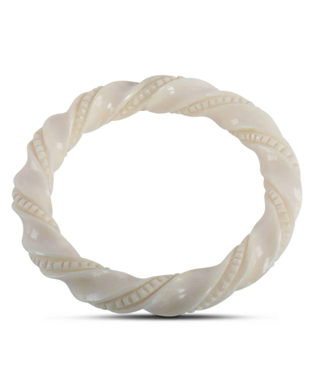 Ivory Twisted Bead Bangle