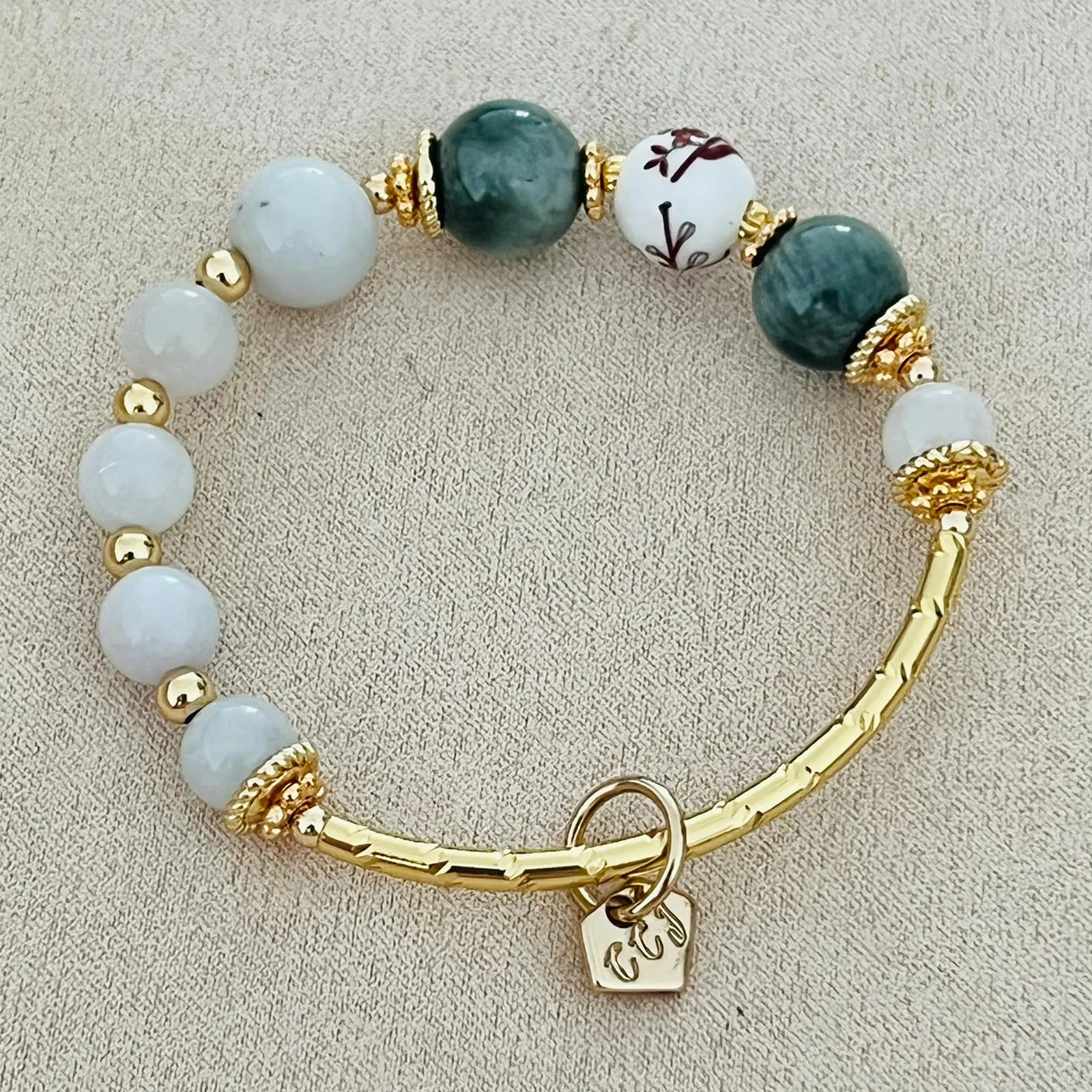 Jade & Hawk’s Eye Bracelet