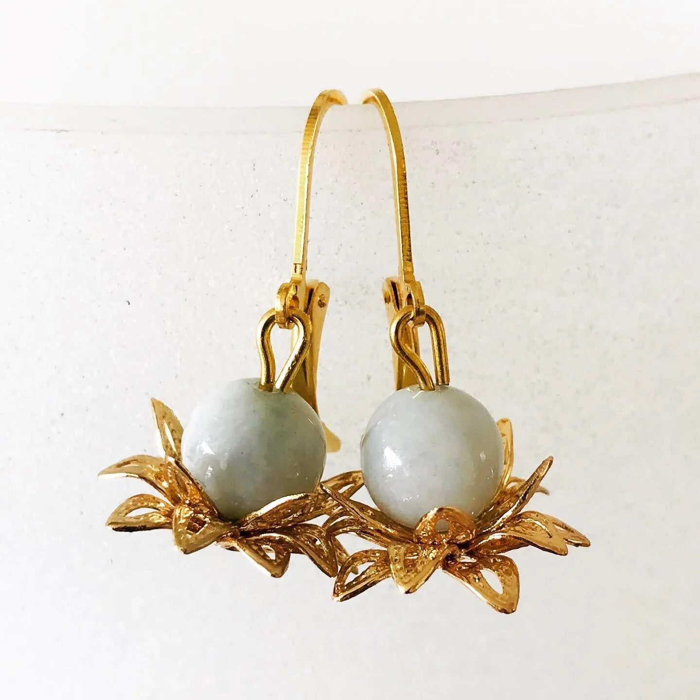 Jade Lotus Earrings