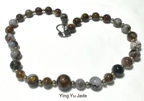 Jade Necklace Yang Deep Color River Jade  (NJNECK61)