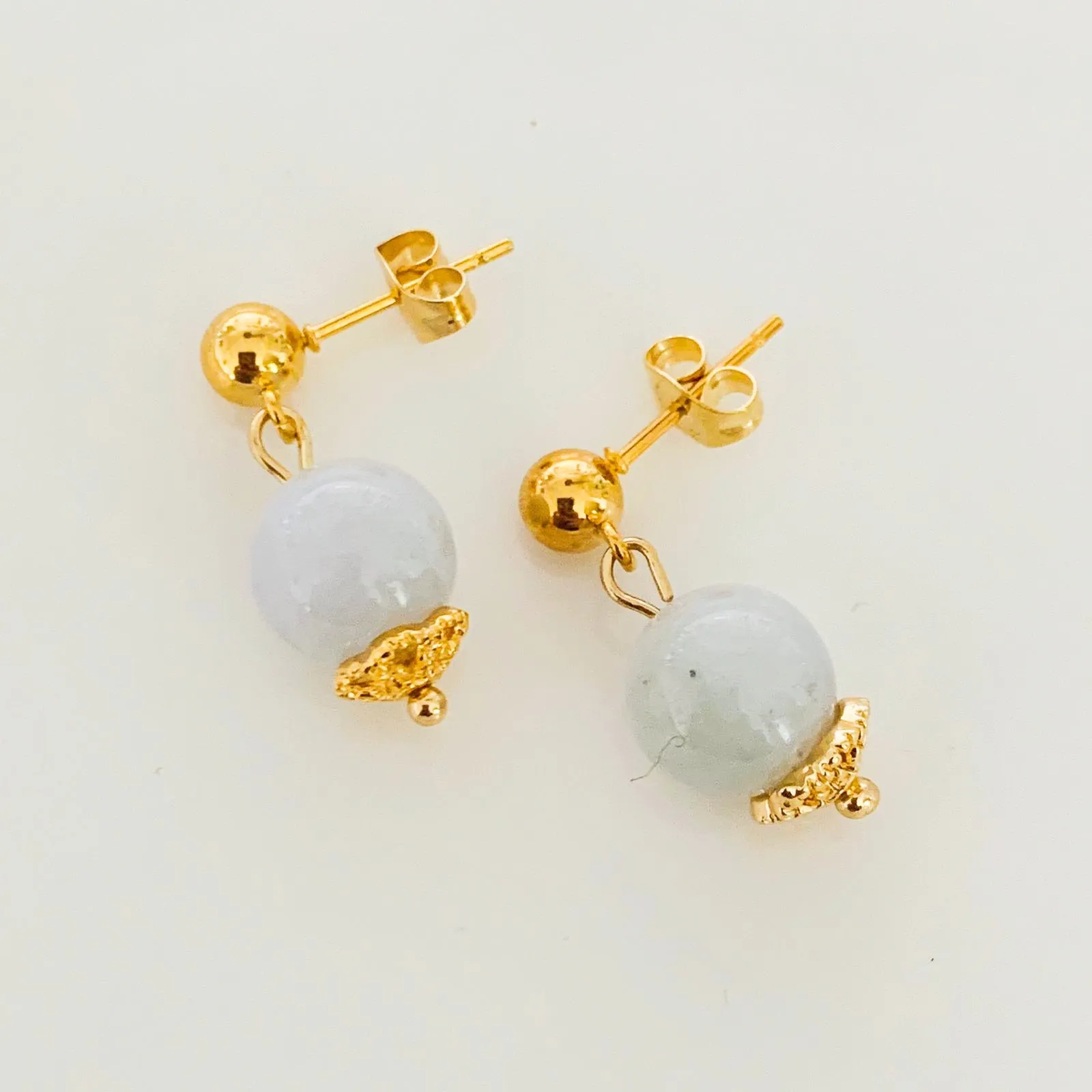 Jade Stud Earrings GHW