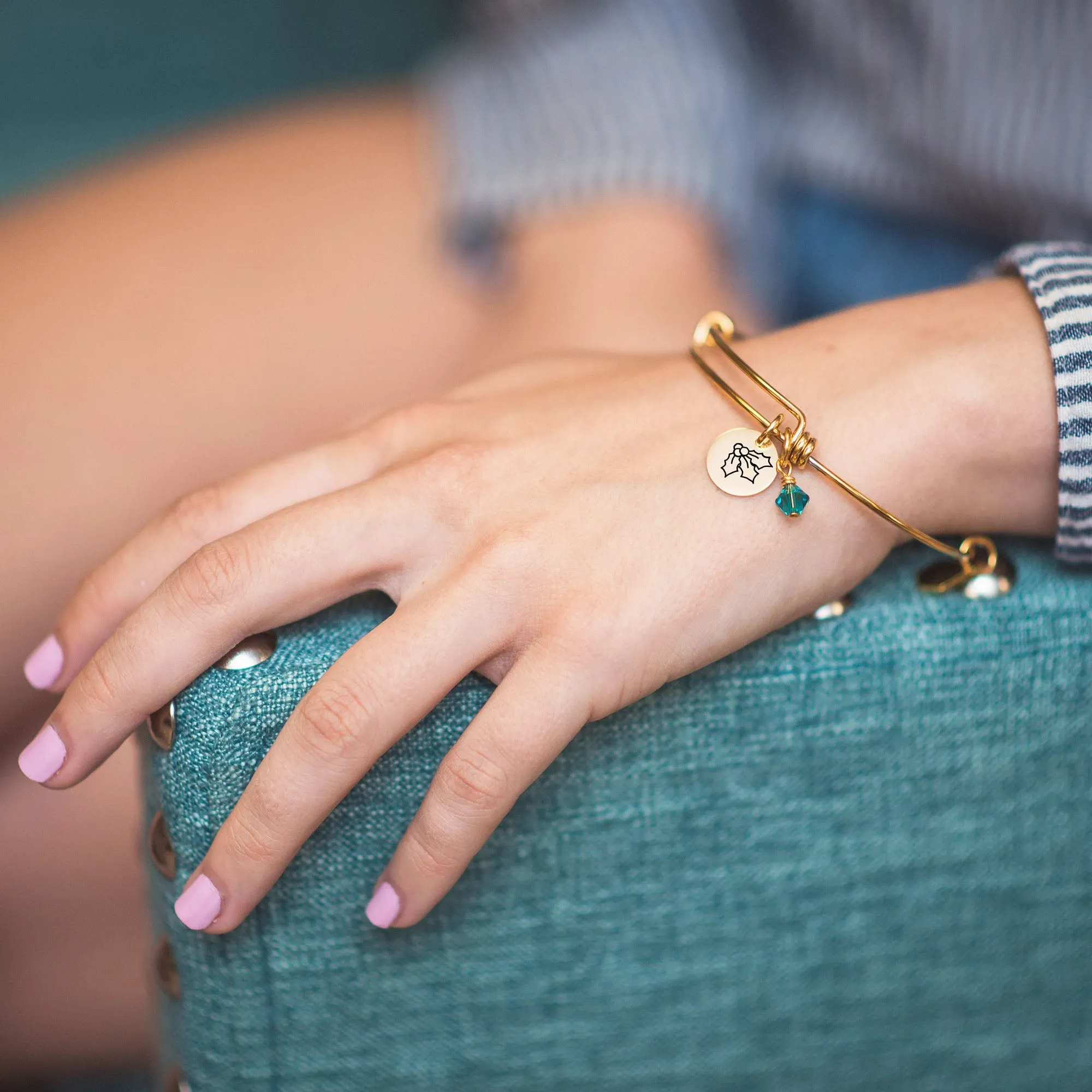 January Carnation Birth Flower Bangle