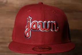 Jawn grey brim hat  | maroon Philly Jawn gray under brim hat | Grey under brim jawn hat throwback red