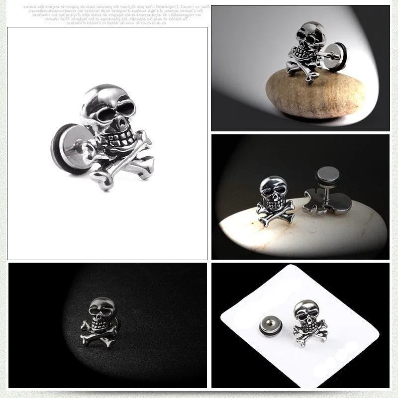 Jewelry Earrings Studs Retro Style Gothic Pirate Skull