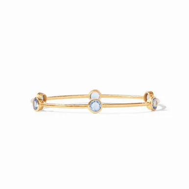 Julie Vos Milano Bangle- Iridescent Chalcedony Blue