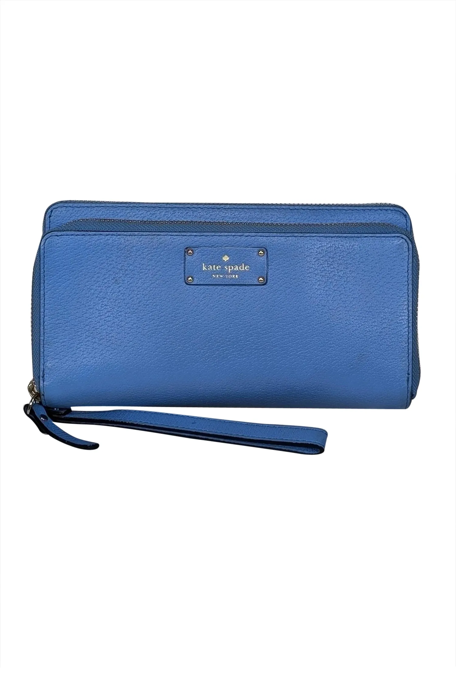 Kate Spade - Blue Leather Double Zipper Wristlet