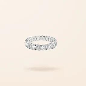 Lab Created 18K Gold Emerald Cut Diamond Eternity Band