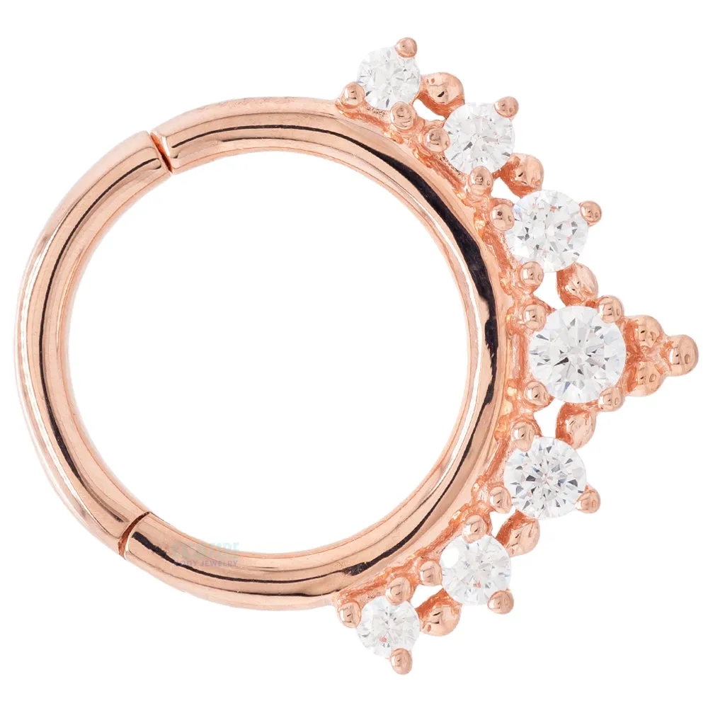 Lala Hinge Ring / Clicker in Gold with CZ's