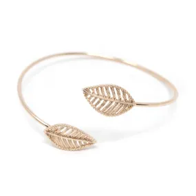 Leaves Bangle Bracelet Rose Gold Tone