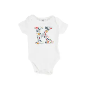 Liberty of London Personalized Short Sleeve Onesie - Betsy Grey