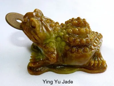 Little Guy Good Luck Auspicious Jade Three Legged Money Toad  Jade Frog Carving  (Toad-6)