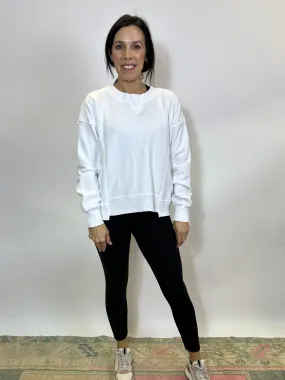 L/S Seamed Crop Sweatshirt w/ Dorito Inset