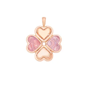 Lucky charm pendant rose gold with lavender quartz and rose quartz