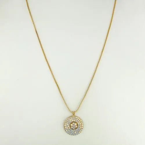 Mariana Handmade Swarovski Roundel Pendant Crystal Necklace 5078/IL Gold 001AB