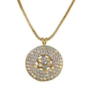 Mariana Handmade Swarovski Roundel Pendant Crystal Necklace 5078/IL Gold 001AB