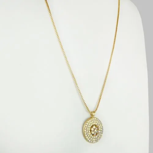 Mariana Handmade Swarovski Roundel Pendant Crystal Necklace 5078/IL Gold 001AB