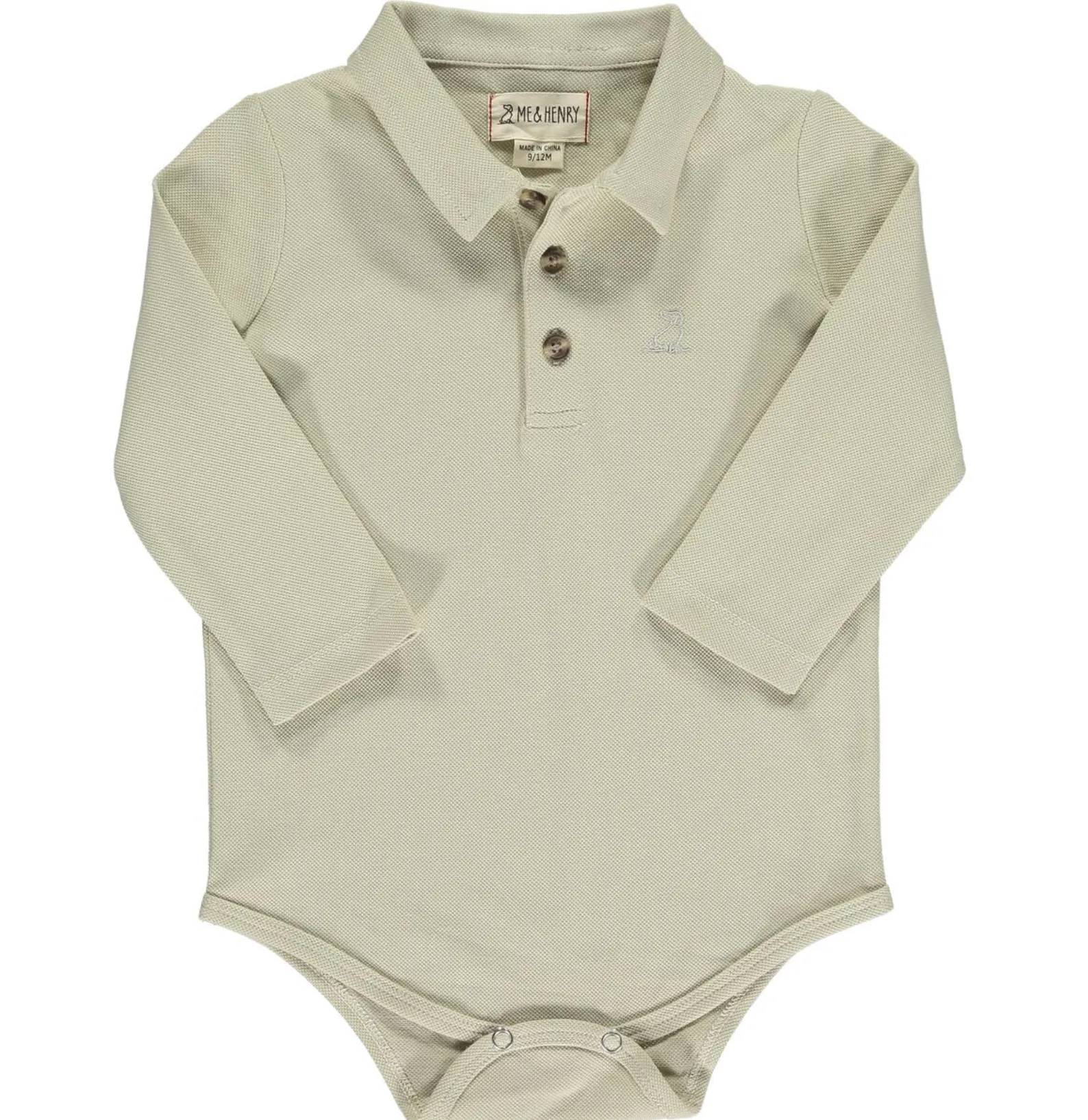 Me & Henry Seymour Polo Onesie in Cream Pique