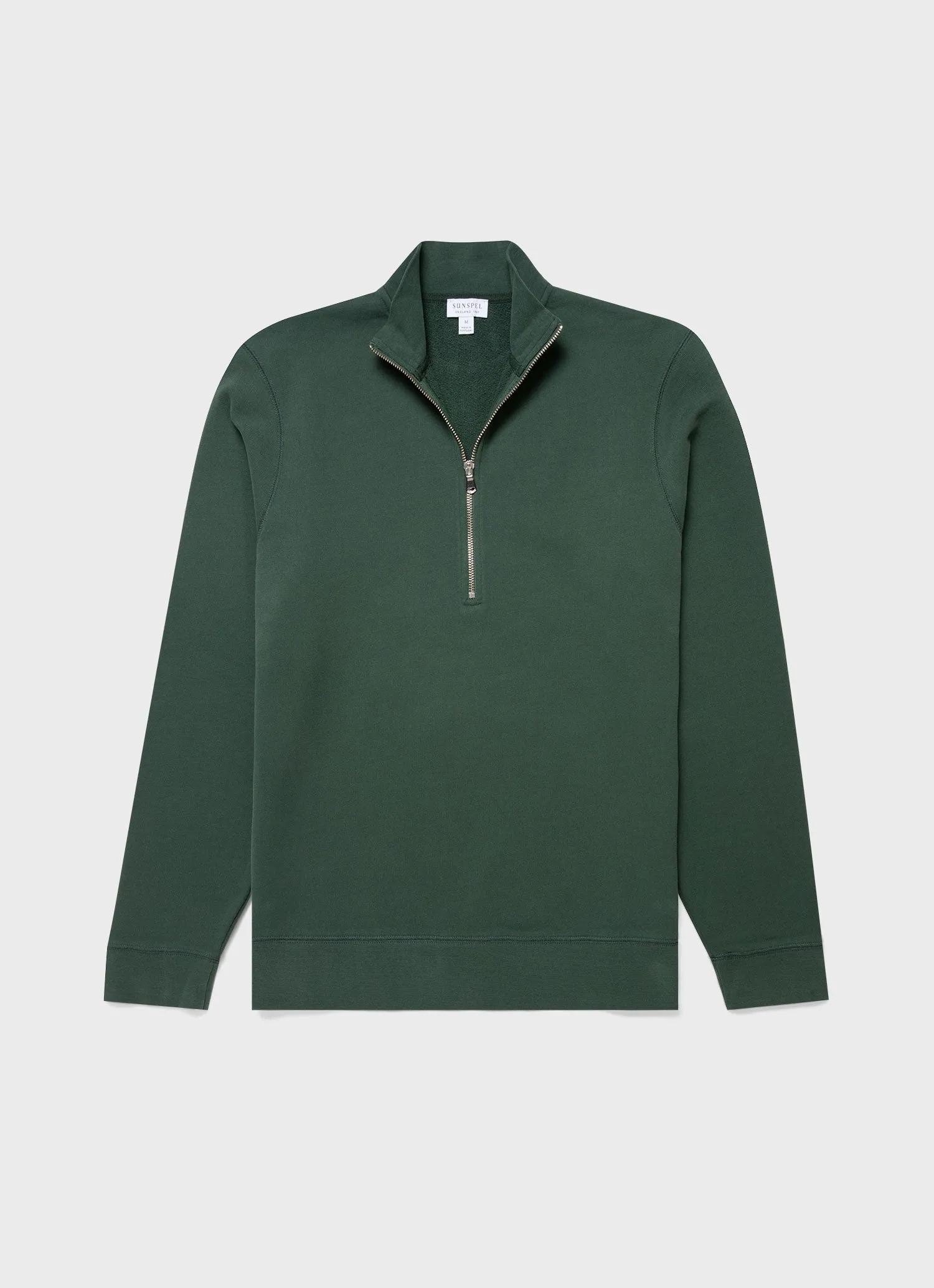 Men's Half Zip Loopback Sweatshirt in Dark Green