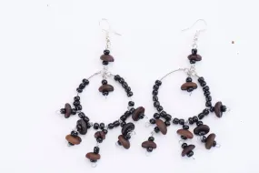 Mexican Coffee Bean Earrings - Hoops