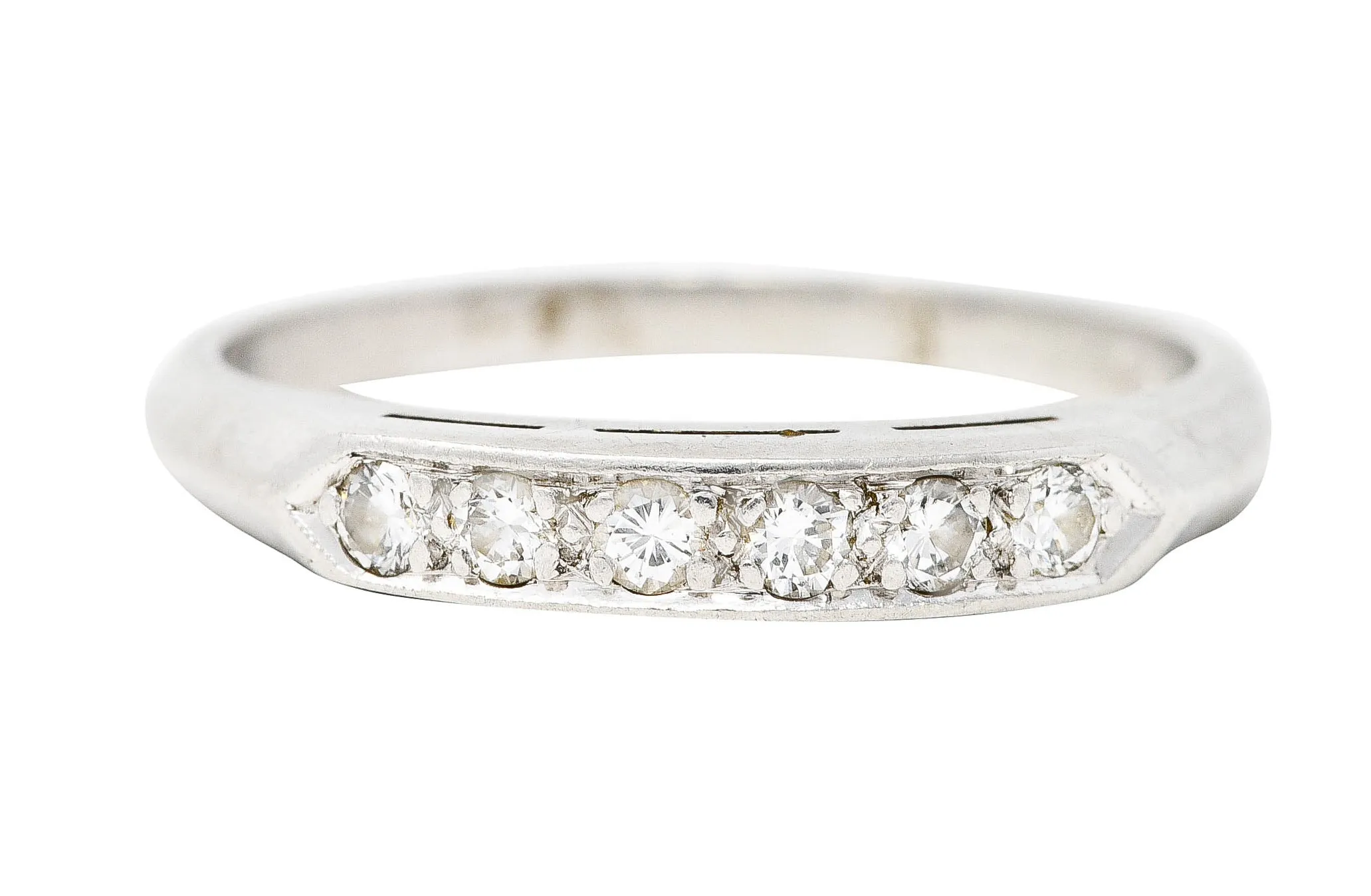 Mid-Century 0.25 CTW Diamond Platinum Anniversary Band Ring