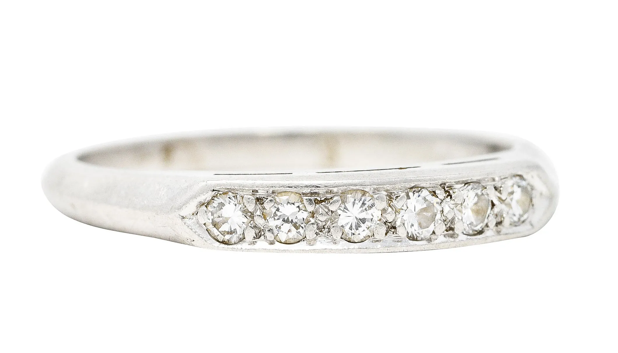 Mid-Century 0.25 CTW Diamond Platinum Anniversary Band Ring