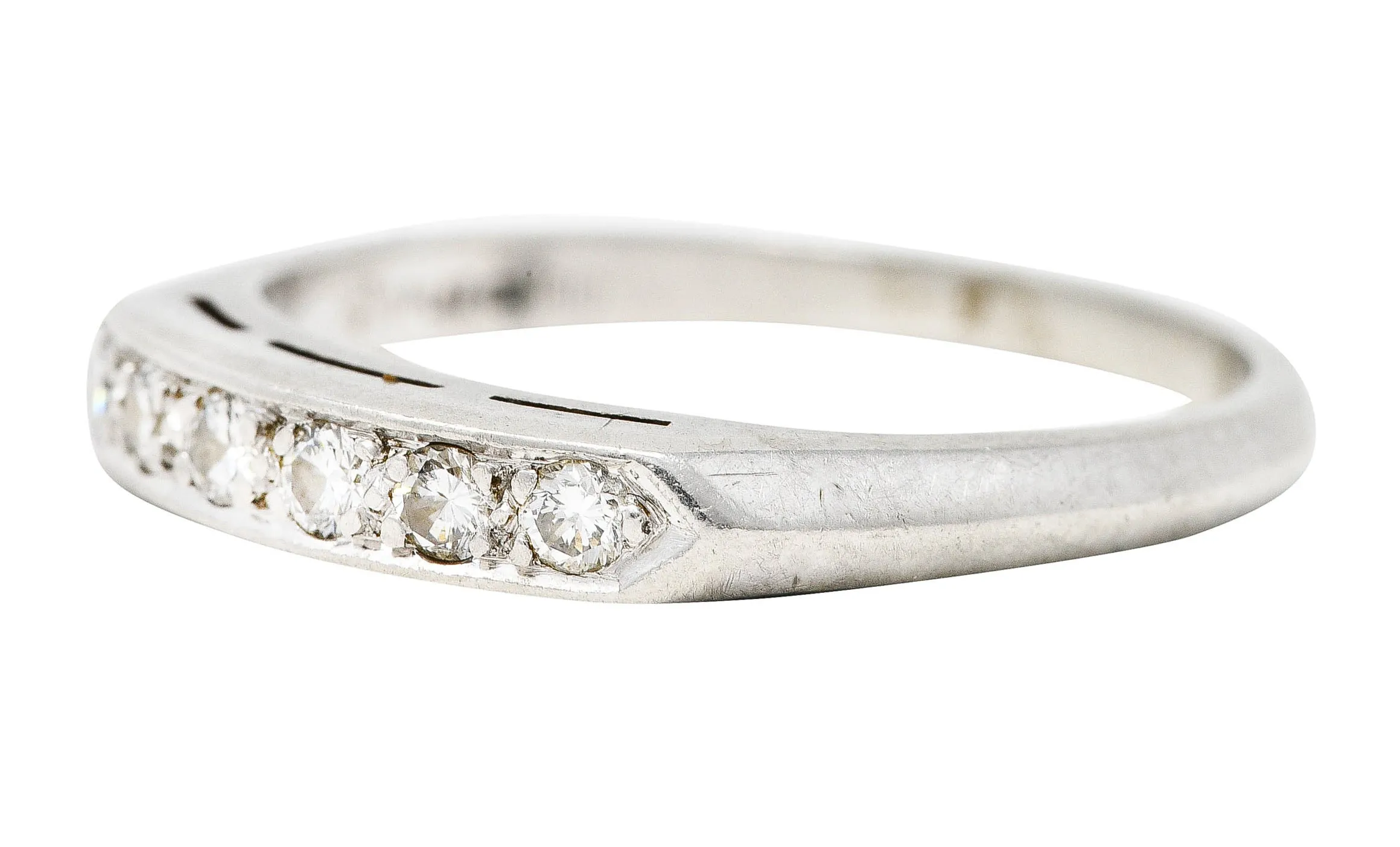 Mid-Century 0.25 CTW Diamond Platinum Anniversary Band Ring